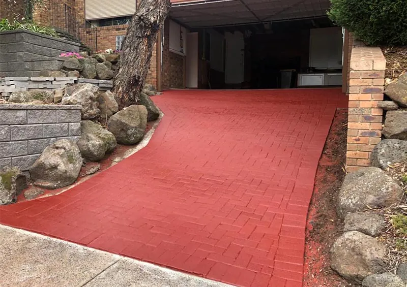 Red driveway resurfacing